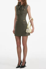 rachel green bow Twill Mini Dress