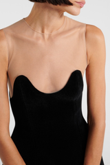 Wave Velvet Sleeveless Mini Dress