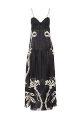 Lawerey Print Linen Maxi Dress