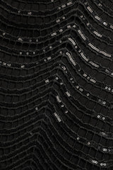 Sequin hollow Mini Dress in black