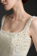 cora light yellow silk lined lacquered brocade mini dress