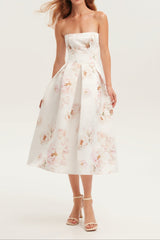 Pink peony corset midi dress, Garden of Eden