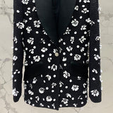 BLACK 3D BEAD FLORAL JACKET