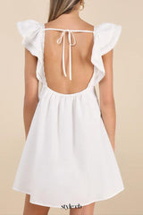 Marvelous Time White Ruffled Mini Dress