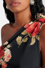 Mercy Floral Ruched One Shoulder Top