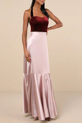 Mesmerizing Impression Mauve Pink Mixed Media Halter Maxi Dress Lulus