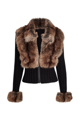 geraldine Faux Fur Knit Coat