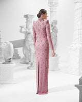 katherine pink Straight Cut diamond maxi Dress