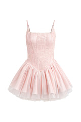 celeste lace bowknot backless mini dress in pink
