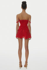 Nirva Off Shoulder Ruffle Mini Dress