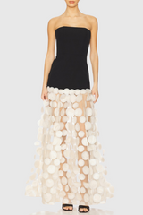 Nodin Strapless Dot Mesh Maxi Dress