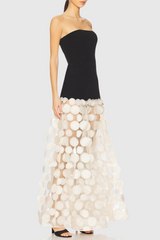 Nodin Strapless Dot Mesh Maxi Dress