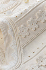 Crochet Trim Knit Skirt in ecru