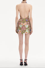 ursula floral print Halter Neck Mini Dress