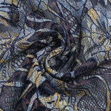 Shnovia Blue Strapless Embroidered Lace Maxi Dress With Gloves