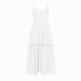 lillian embroidered hollow tube top maxi dress