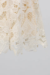 Lace hollow Sleeveless Mini Dress in yellow