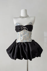 Bethari Strapless Corset Puffy Mini Dress
