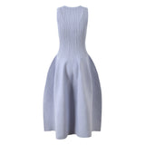 Hoxo Crystal Embellished Knit Midi Dress