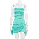 STRAPLESS CORSET DRESS IN GREEN