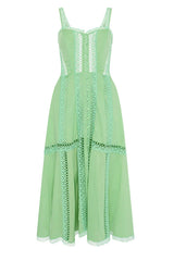 lillian embroidered hollow tube top maxi dress