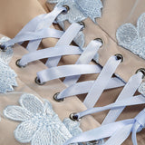 jessica floral embroidery Mini Dress in Blue