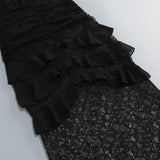 hulda cotton lace hollow maxi dress in black