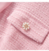 alani Embossed Chiffon Puff Sleeves mini Dress in pink