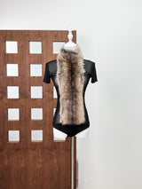 elma furry embellished Turtleneck Bodysuit in black