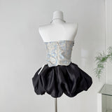 Bethari Strapless Corset Puffy Mini Dress