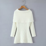 gwendolyn Off Shoulder Knit Mini Dress - White