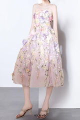 anna floral embroidery midi dress in pastel pink