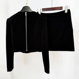 sylvia Crystal Embellishment Side Slit Skirt & Top Set