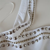 Studded embellished Mini Dress in white