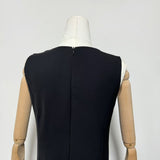 kate floral print Embellished Sleeveless Midi Dress in black