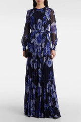 jacqueline v-neck silk maxi dress in black