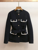 sigrid navy blue 4-pocket tweed jacket
