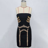 yuri Skeleton tassel embellished Bustier mini Dress in black