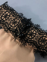 alyssa black Halter Floral Embroidered Midi Dress