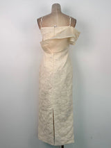 tiffany apricot Sheath off Shoulder Sleeve Lace Maxi Dress