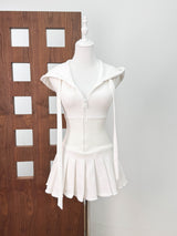 Cliffa Sleeveless Knit Mini Dress - White