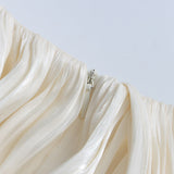 cornelia Apricot pleated Draped Mini Dress