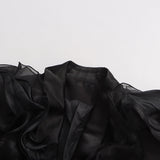 ashley Ruffle embellished Blazer in black