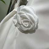 3d flower Pleated Sleeveless Mini Dress