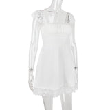 SATIN LACE MINI DRESS