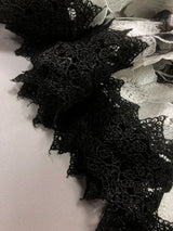 alyssa black Halter Floral Embroidered Midi Dress