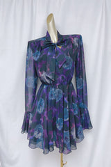 Purple Floral Cocktail mini Dress