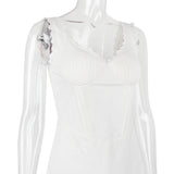 WHITE PIN TUCK MINI DRESS