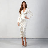 high-waisted skirt Gold sequin print blazer suit in white