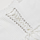 LACE CORSET MINI DRESS IN WHITE